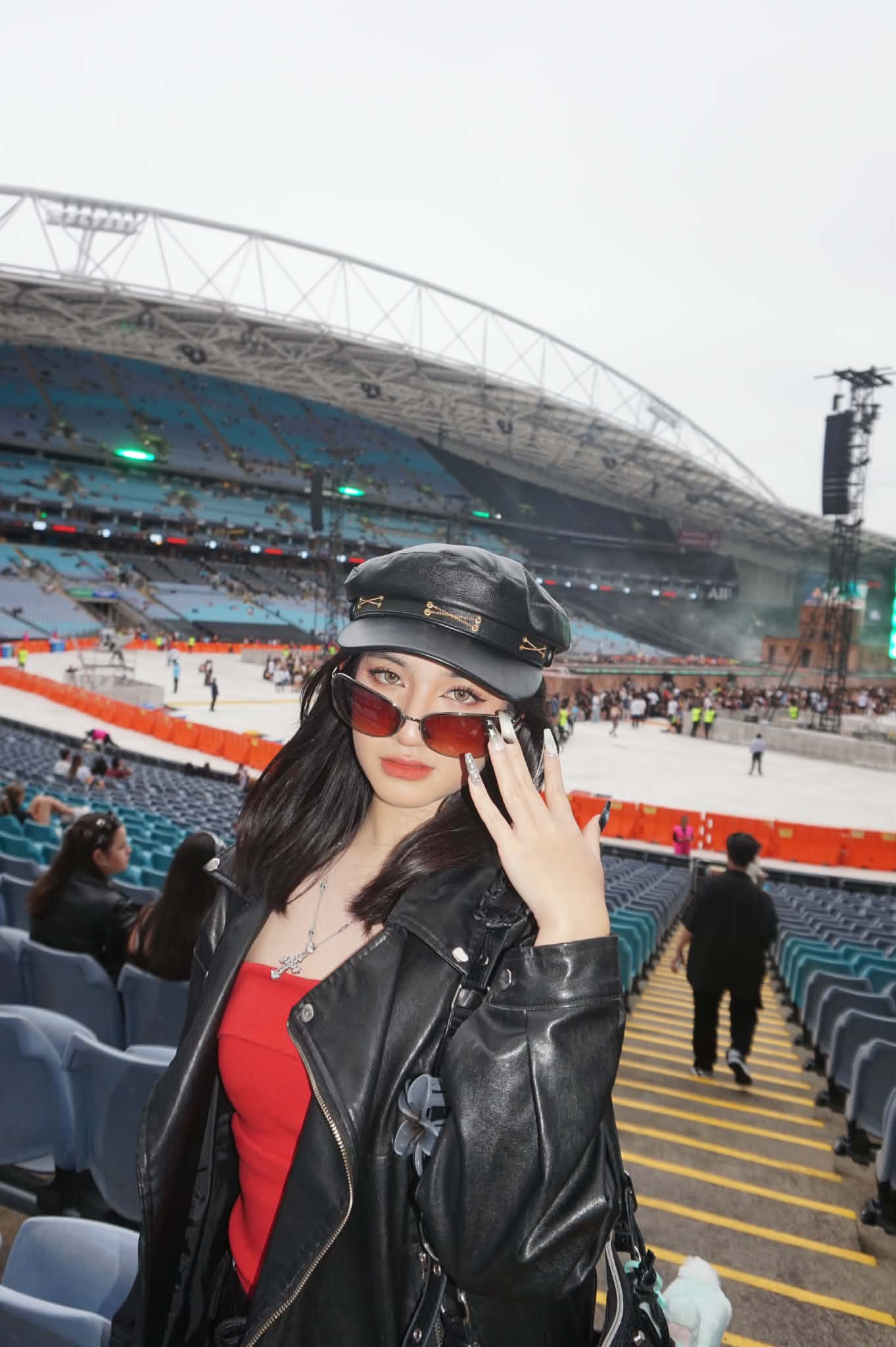 Portrait of a woman at a stadium